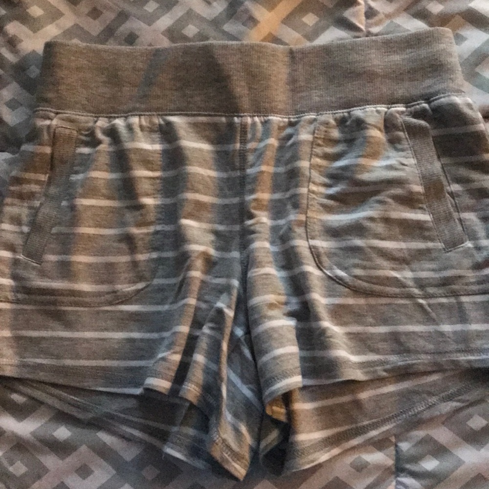 Gray & white stripped Athletic brand shorts